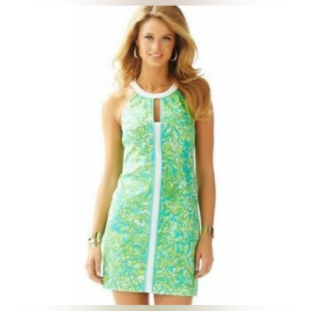 VGUC Lilly Pulitzer Mod 1960's Vintage Inspired Floral Pearl Sheath Dress